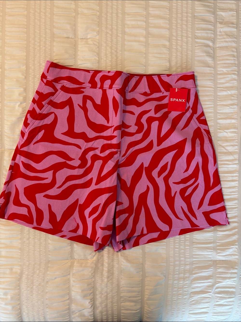 SPANX Pink and Red Shorts Size Medium NWT